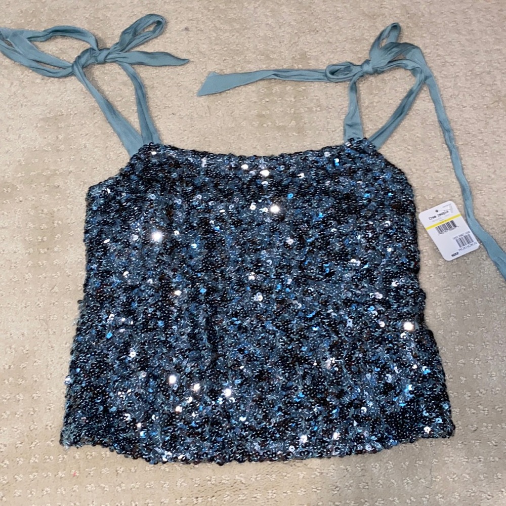 Free People Sequin Tight Fitting Top